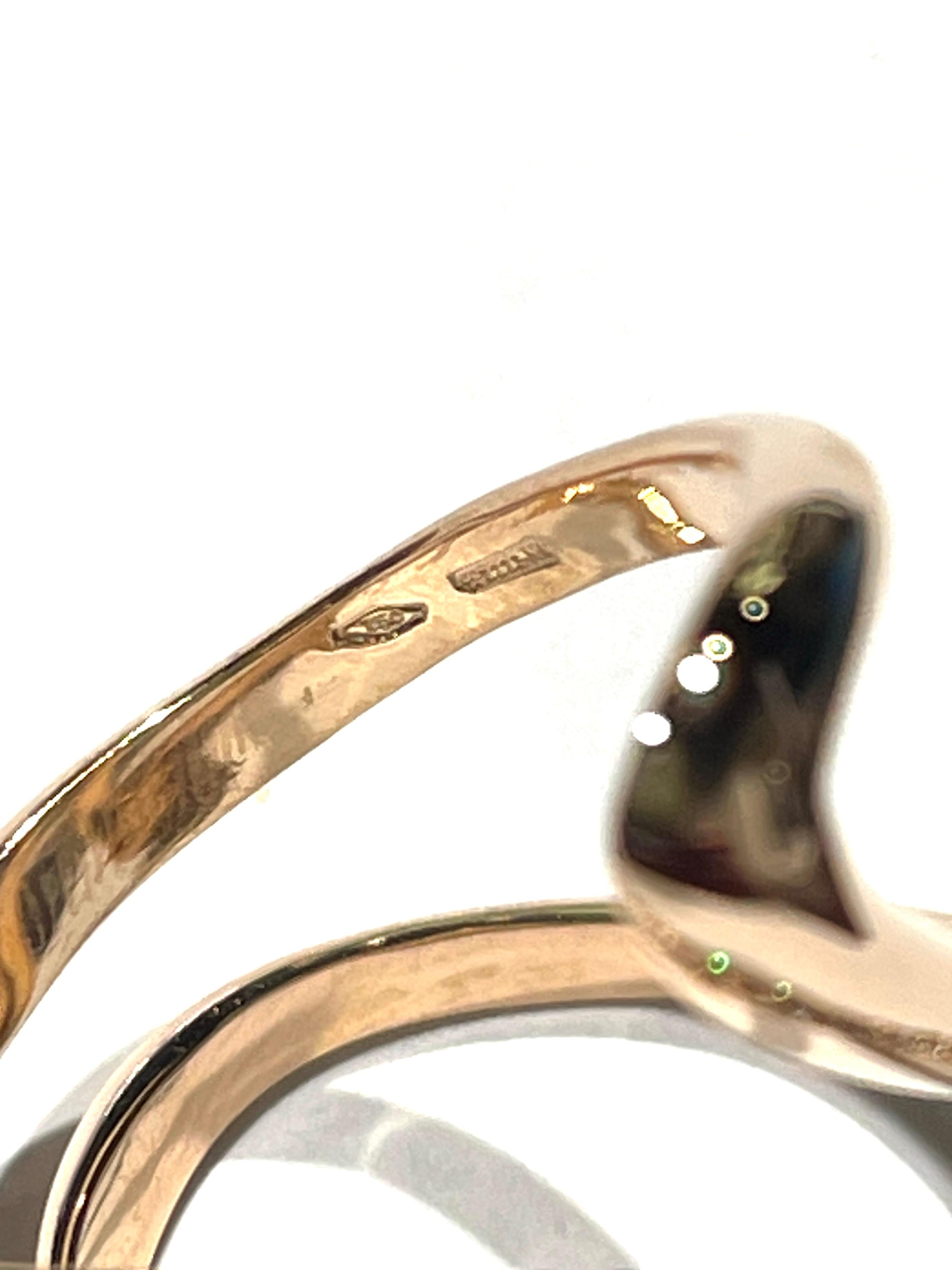Women's or Men's 18K Rose Gold Made in Italy Diamond Pave Cosmic Empowerment Cocktail Ring For Sale