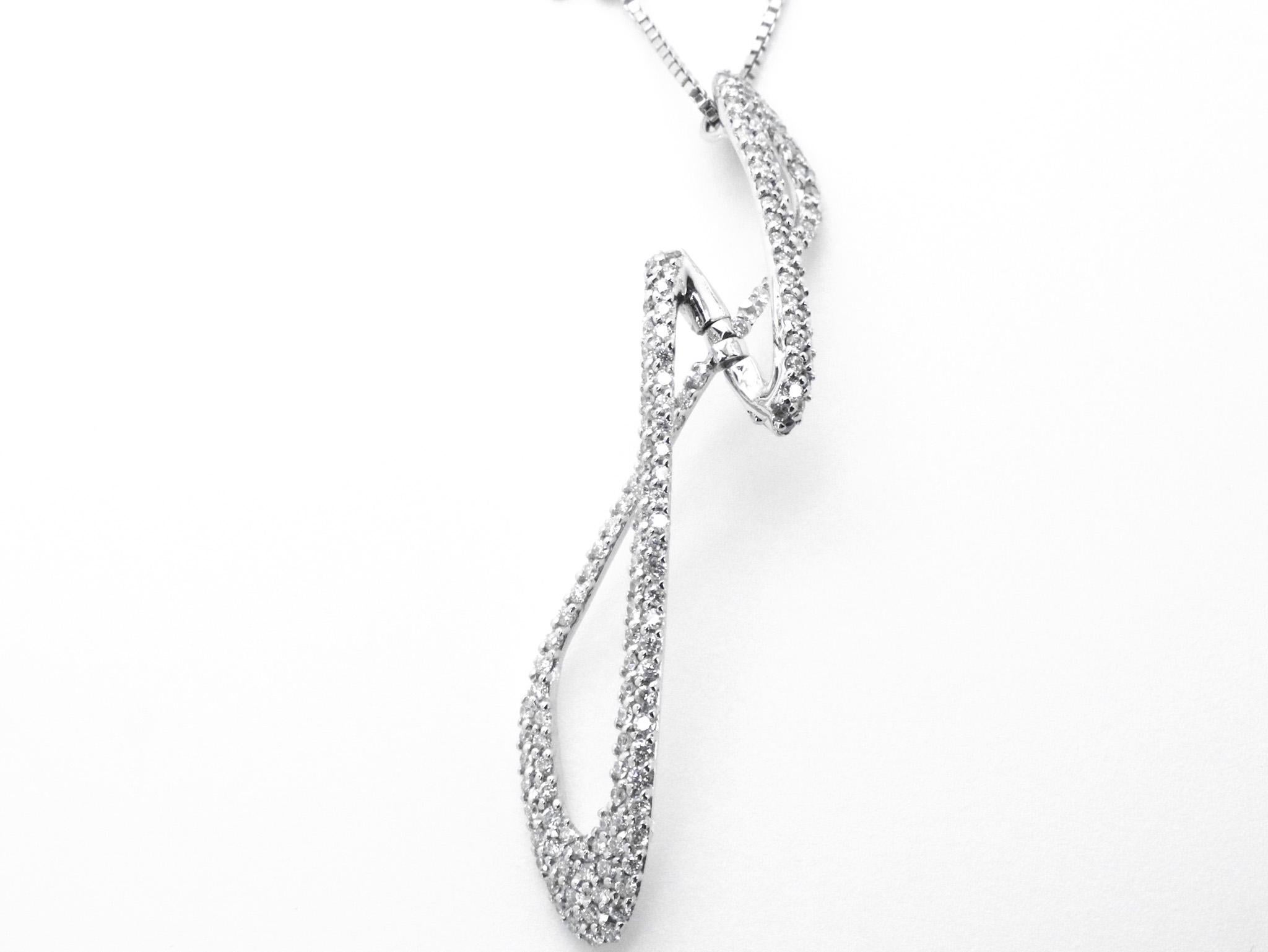 Women's or Men's 18K White Gold 1.00 ct Diamond Pave Made in Italy Shapeshifting Cosmic Pendant For Sale