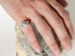 18K Made in Italy White Gold Interchangeable Gems Green Jade Cocktail Ring