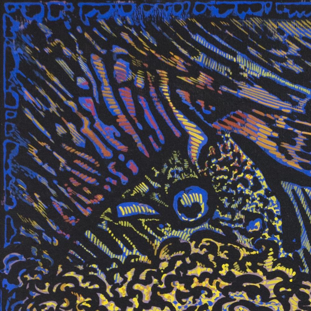 « Mythorology », peinture jaune chromé, violet parme, bleu cobalt, ocre jaune en vente 7