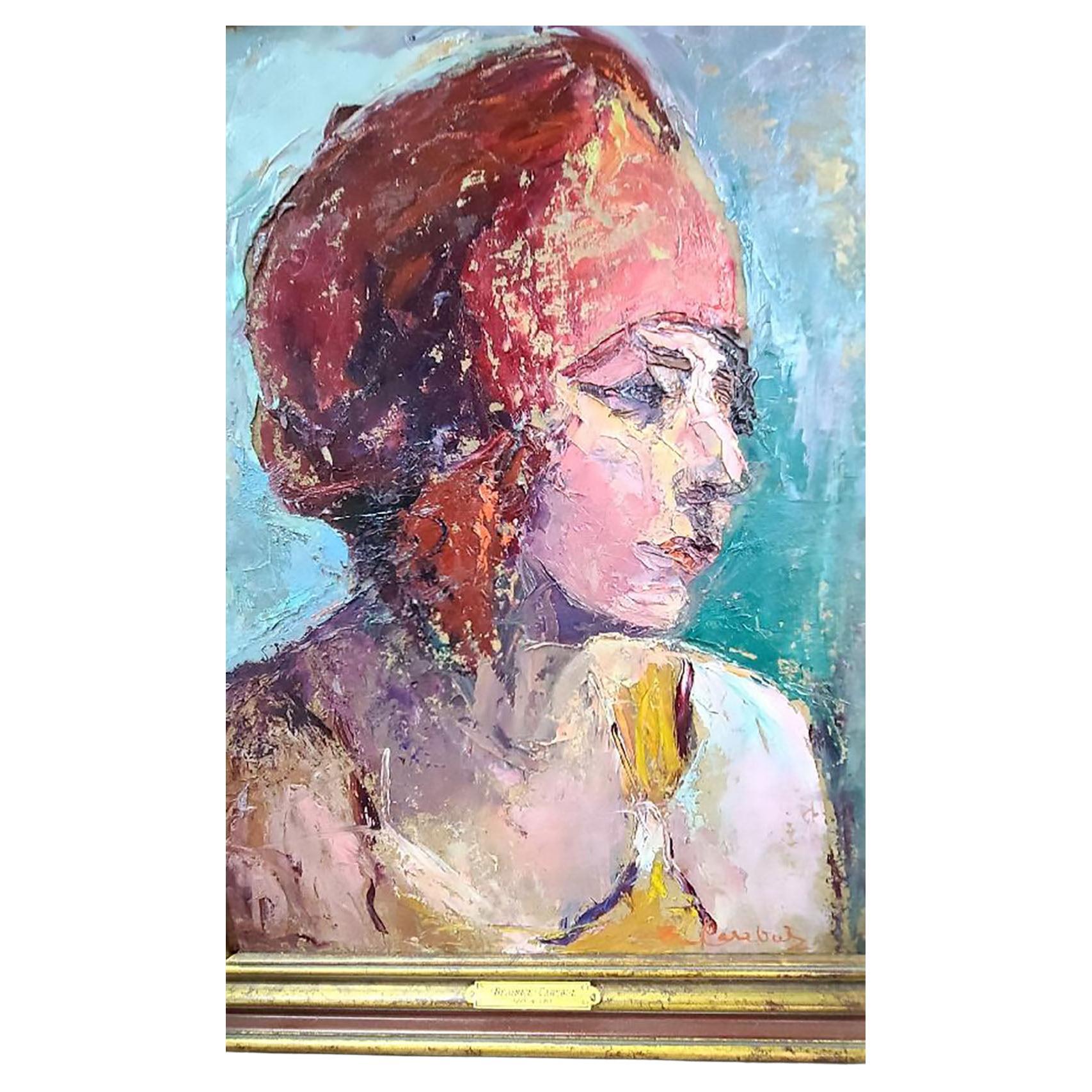 Beatrice Carebul Oil Painting of Woman For Sale