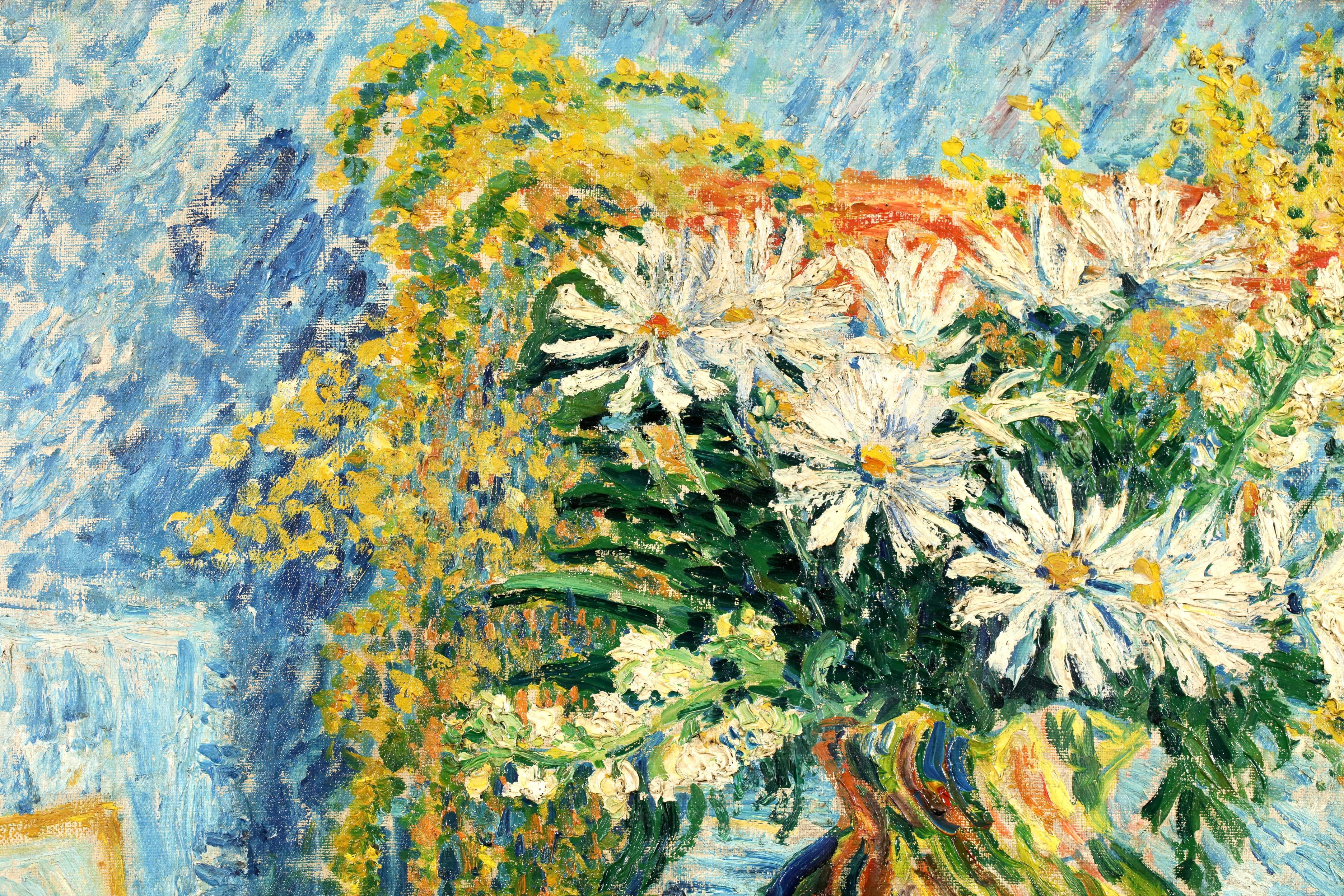 Fleurs - Nature morte néo-impressionniste à l'huile de Béatrice Duval en vente 6