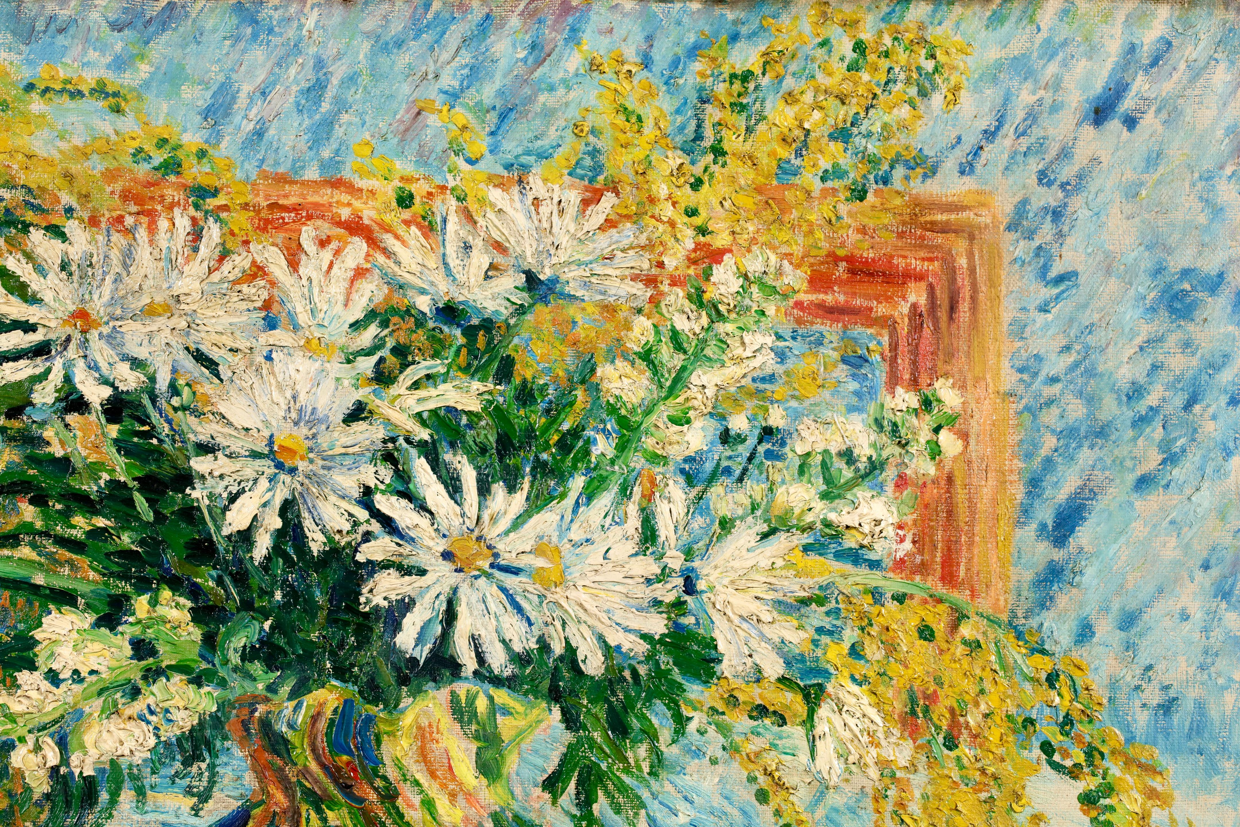 Fleurs - Nature morte néo-impressionniste à l'huile de Béatrice Duval en vente 4