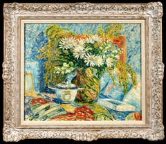 Fleurs - Neo-Impressionist Still Life Oil Painting by Beatrice Duval