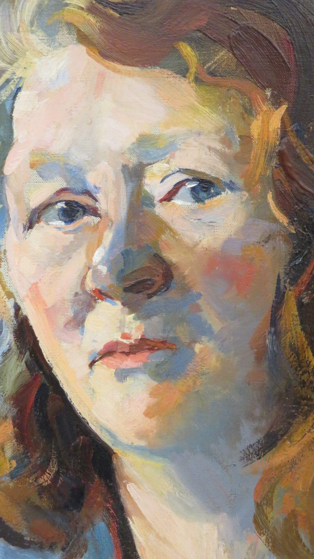 BEATRICE HUNTINGTON (1889-1988) Scottish impressionist Portrait Oil Painting For Sale 1