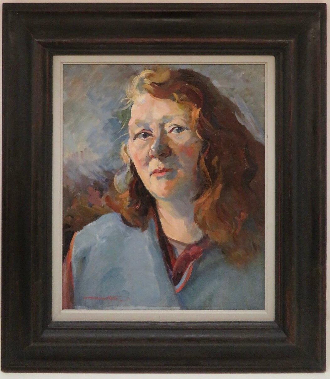 Beatrice Huntington  Figurative Painting - BEATRICE HUNTINGTON (1889-1988) Scottish impressionist Portrait Oil Painting