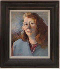 BEATRICE HUNTINGTON (1889-1988) Portrait impressionniste écossais peint à l'huile