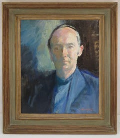 BEATRICE HUNTINGTON - Scottish Original SIGNED Oil Painting Gentleman Portrait 