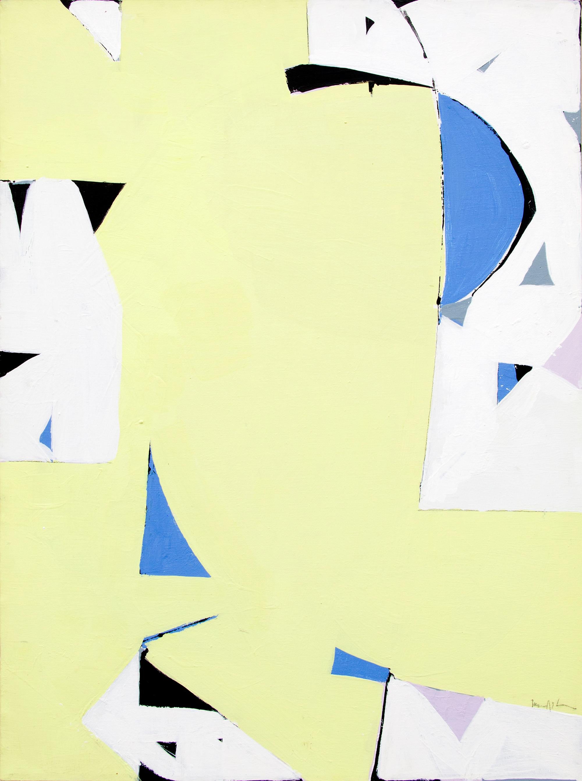 Peinture acrylique abstraite géométrique moderne du milieu du siècle dernier des années 1970