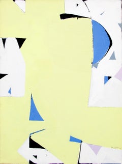 Peinture acrylique abstraite géométrique moderne du milieu du siècle dernier des années 1970