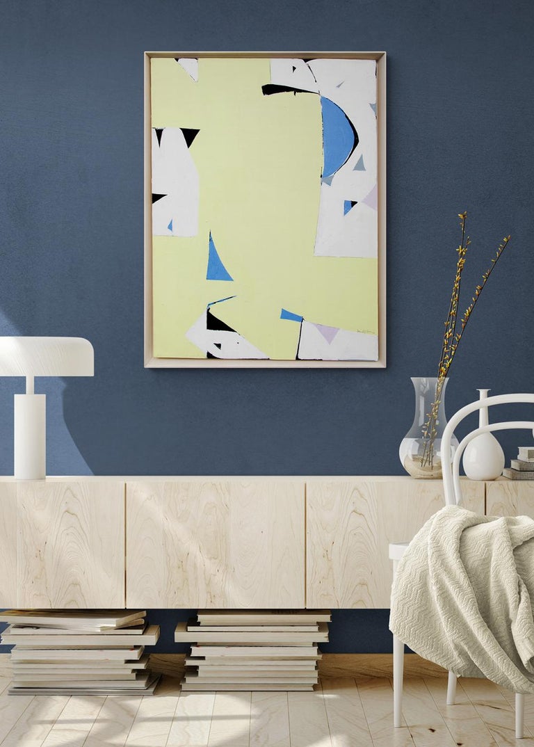 Beatrice Mandelman Yellow Sun, Vintage 1970s Abstract Painting