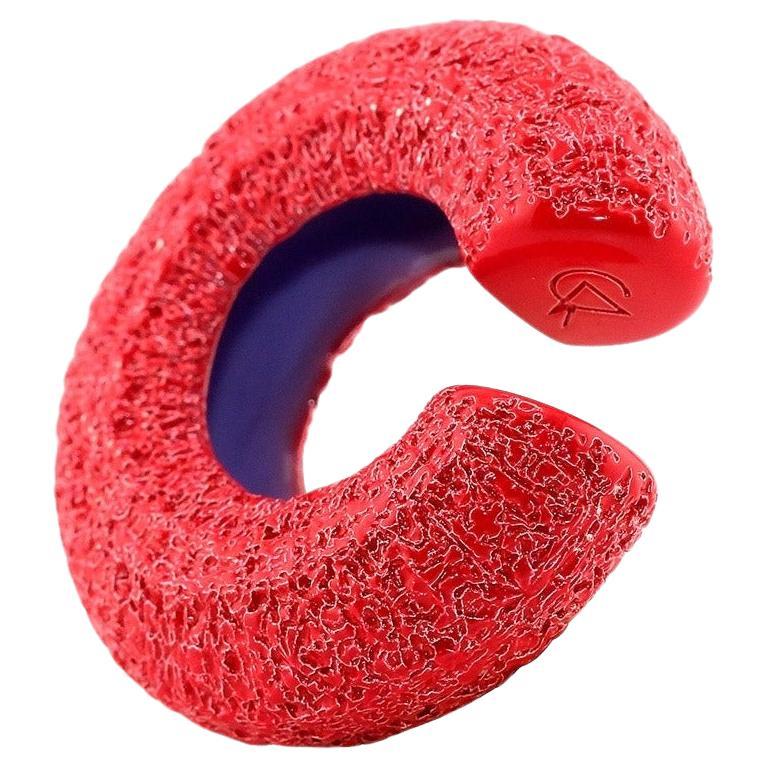 Beatrice Mini texturierte Ohrmanschette Rot von Cocoerow Fine Jewelry