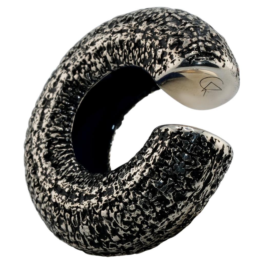 Mini orejera texturizada Beatrice Plata de Cocoerow Fine Jewelry