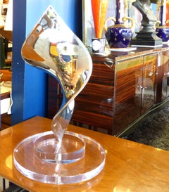 Lou Pearson & Robbie Robins Abstract Sculpture in Stainless Steel and Lucite