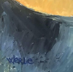 BEATRICE WERLIE (1974) SIGNED FRENCH OIL - HEAD & SHOULDERS PORTRAIT OF FIGURE