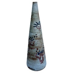 Beatrice Wood "Beato" Important large pottery/ ceramic vase /bottle , decorated.