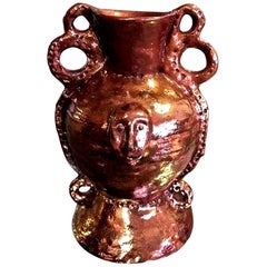Beatrice Wood Copper Luster Glaze Large Rare Miracle Pot Vase, circa 1994