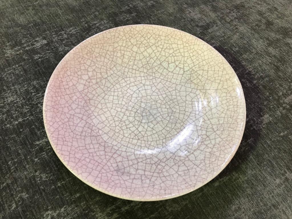 20th Century Beatrice Wood Early Large Multi-Fired Crackle Glaze Low Bowl, circa 1938