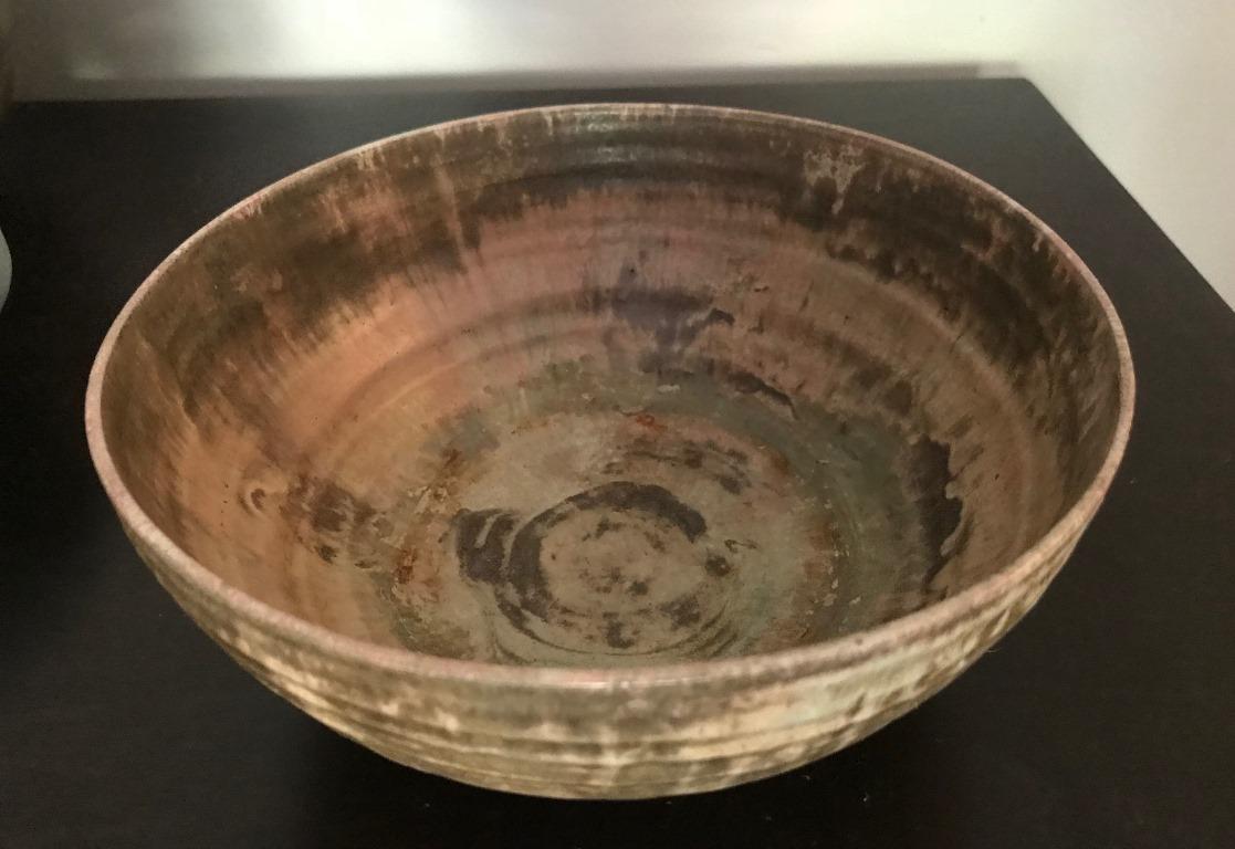Beatrice Wood Signed Mid-Century Modern California Glazed Studio Ceramic Bowl In Good Condition For Sale In Studio City, CA