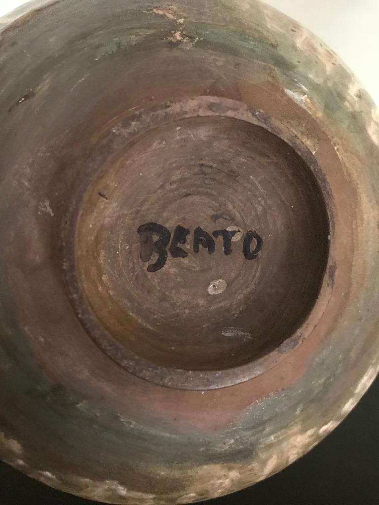 20th Century Beatrice Wood Signed Mid-Century Modern California Glazed Studio Ceramic Bowl For Sale
