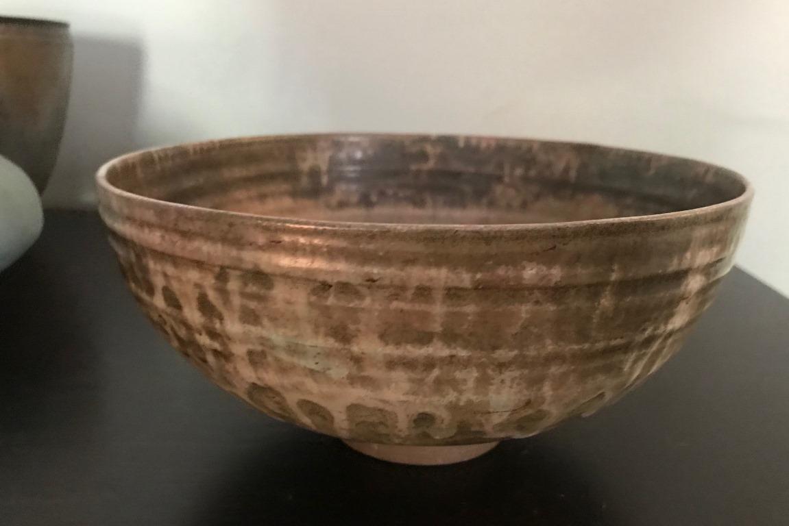 Beatrice Wood Signed Mid-Century Modern California Glazed Studio Ceramic Bowl For Sale 2