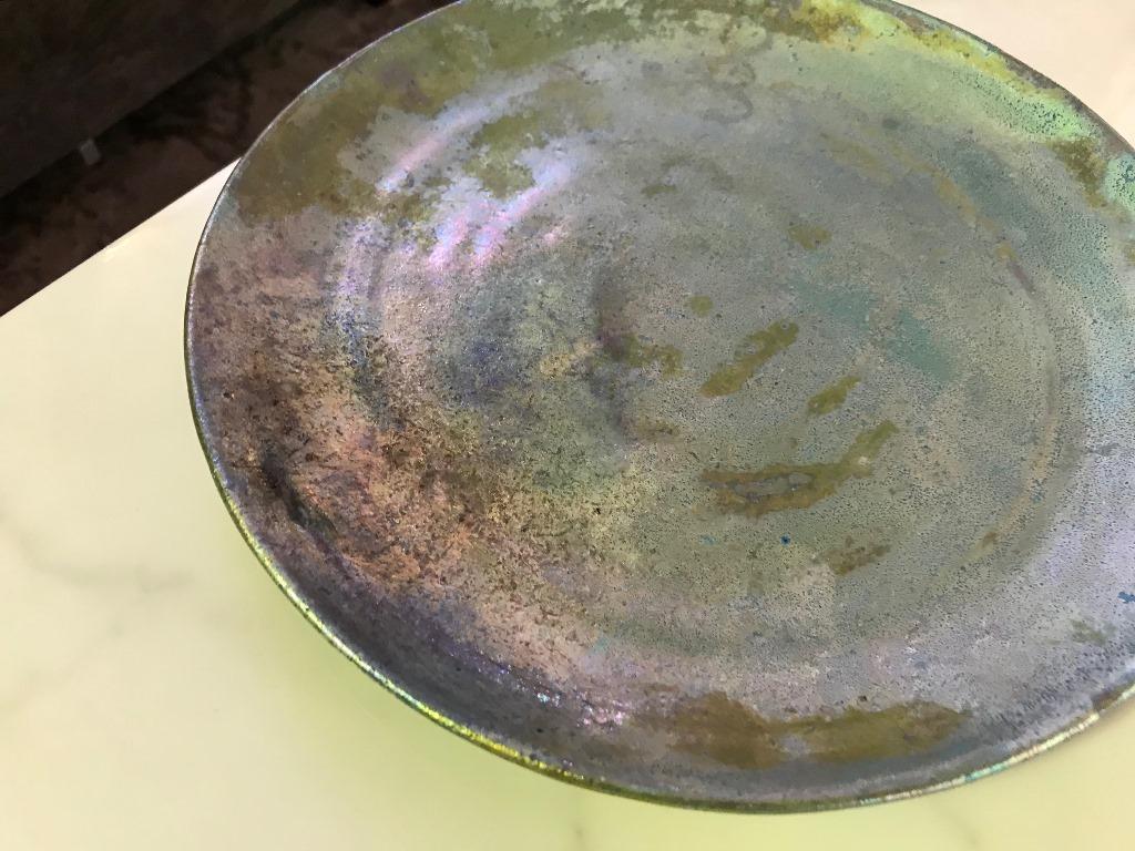 Modern Beatrice Wood Iridescent Luster Glaze Earthenware Plate Low Bowl Charger