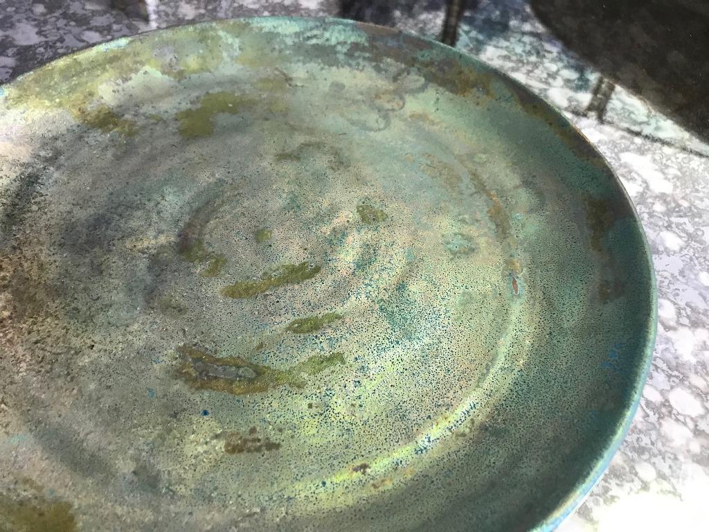 American Beatrice Wood Iridescent Luster Glaze Earthenware Plate Low Bowl Charger