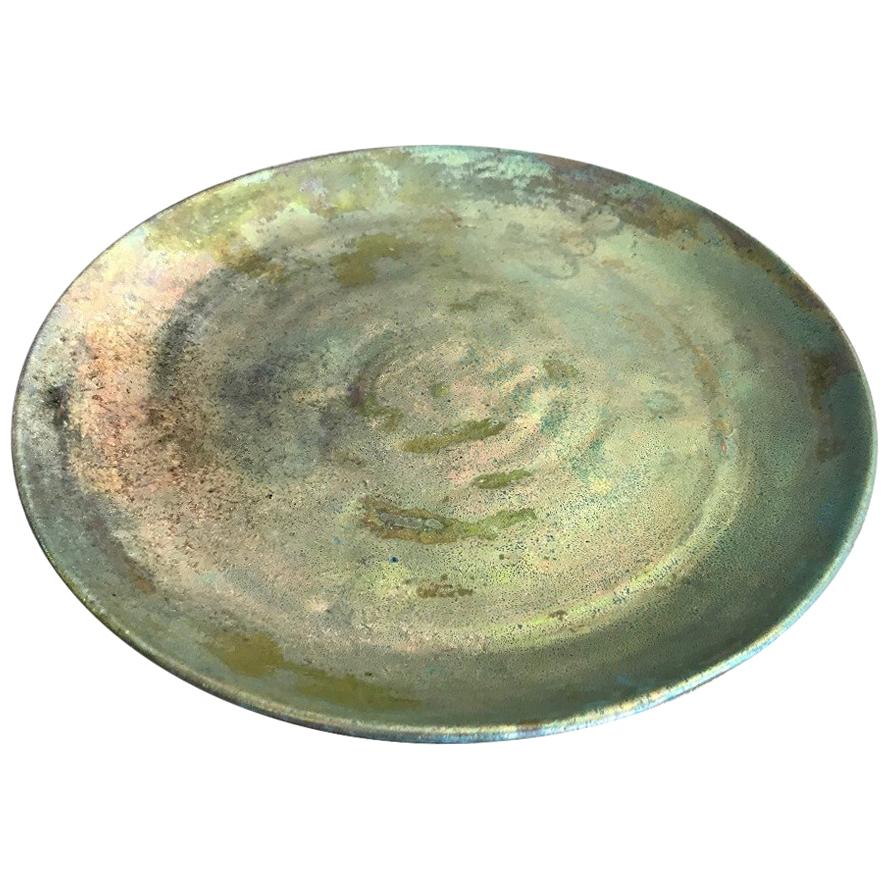 Beatrice Wood Iridescent Luster Glaze Earthenware Plate Low Bowl Charger