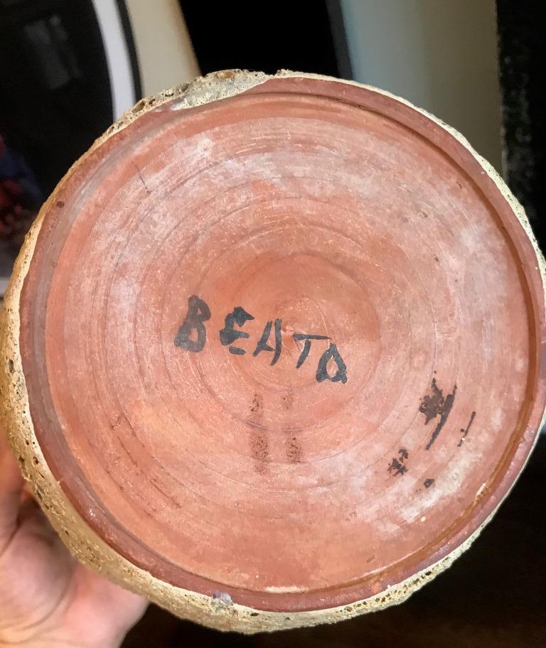 Beatrice Wood Signed Large Quite Heavy Volcanic Glaze Mid-Century Modern Bowl In Good Condition In Studio City, CA