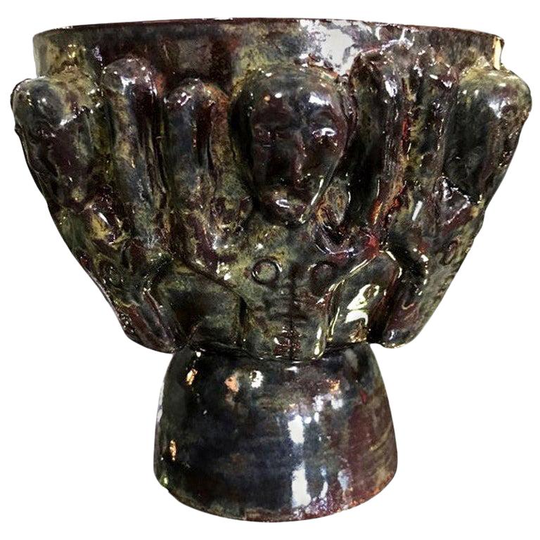 Peter Shire EXP Signed Ceramic Pottery Splatter Mug Cup Sculpture