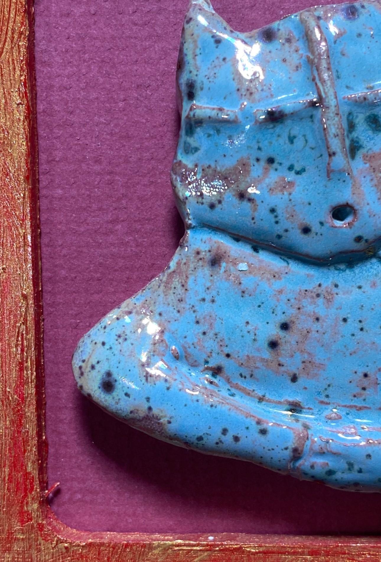 Beatrice Wood Mid-Century California Studio Pottery Esmalte brillante Fragmento enmarcado en venta 5