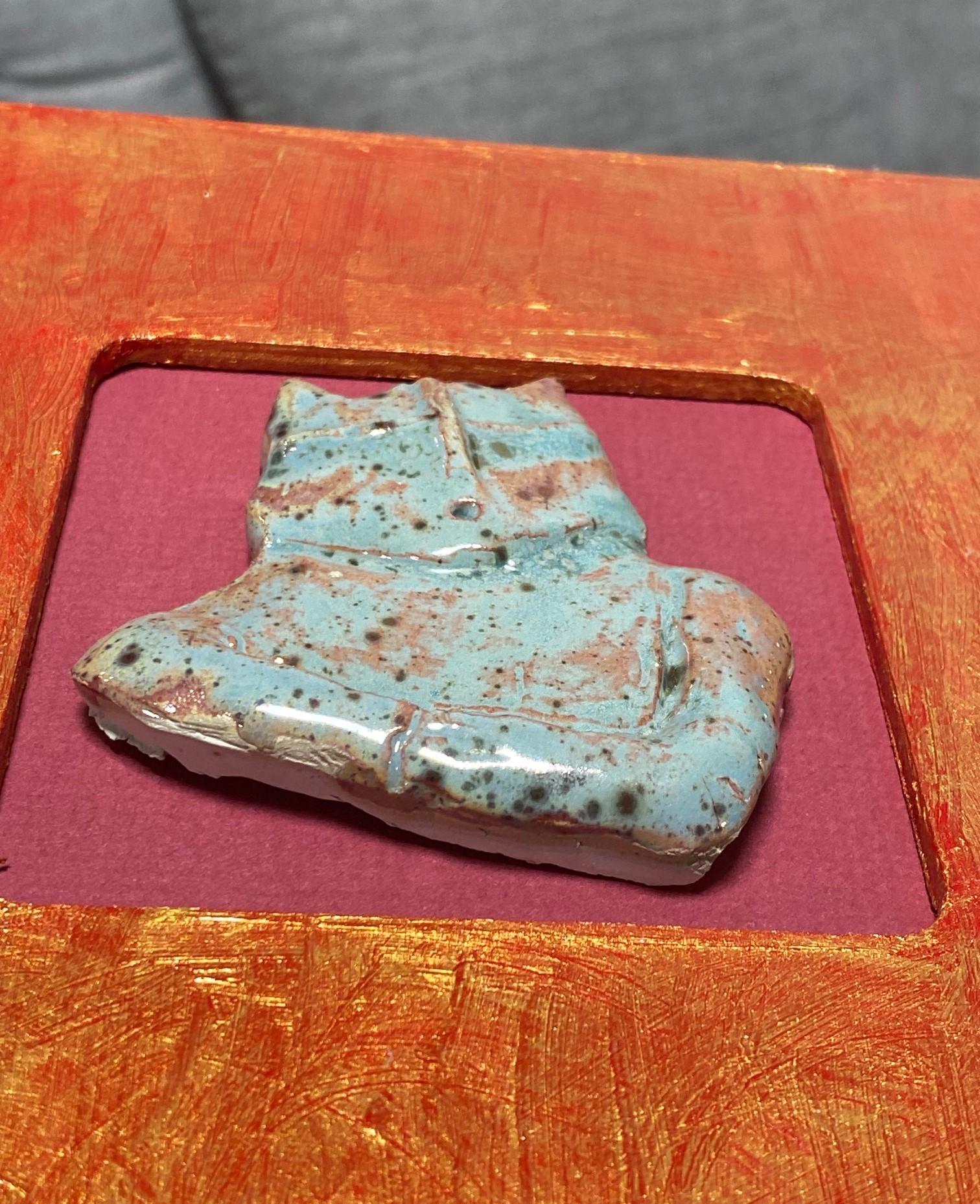 Beatrice Wood Mid-Century California Studio Pottery Esmalte brillante Fragmento enmarcado en venta 7
