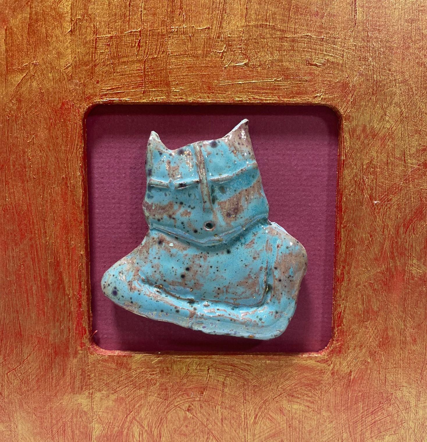 Beatrice Wood Mid-Century California Studio Pottery Esmalte brillante Fragmento enmarcado Estadounidense en venta