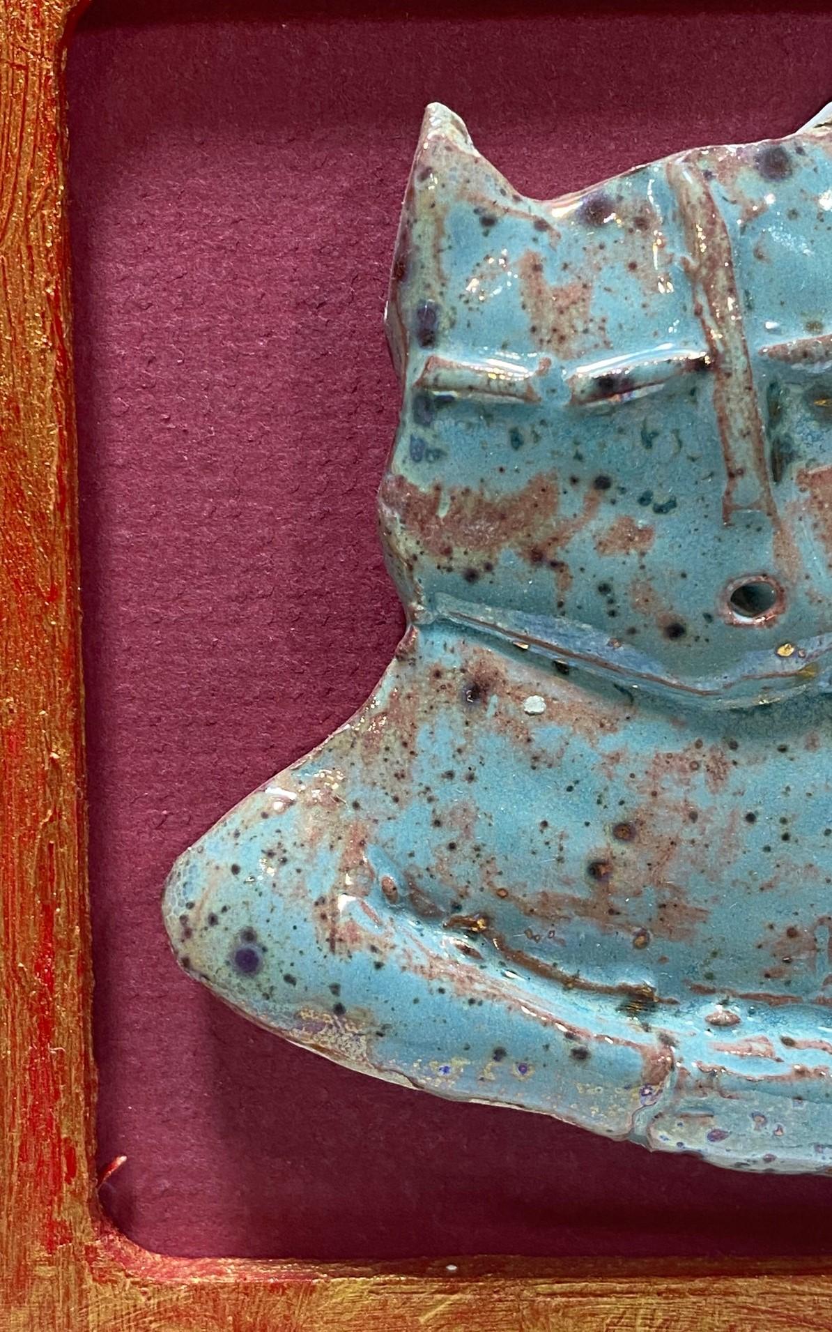 Beatrice Wood Mid-Century California Studio Pottery Esmalte brillante Fragmento enmarcado en Bueno estado para la venta en Studio City, CA