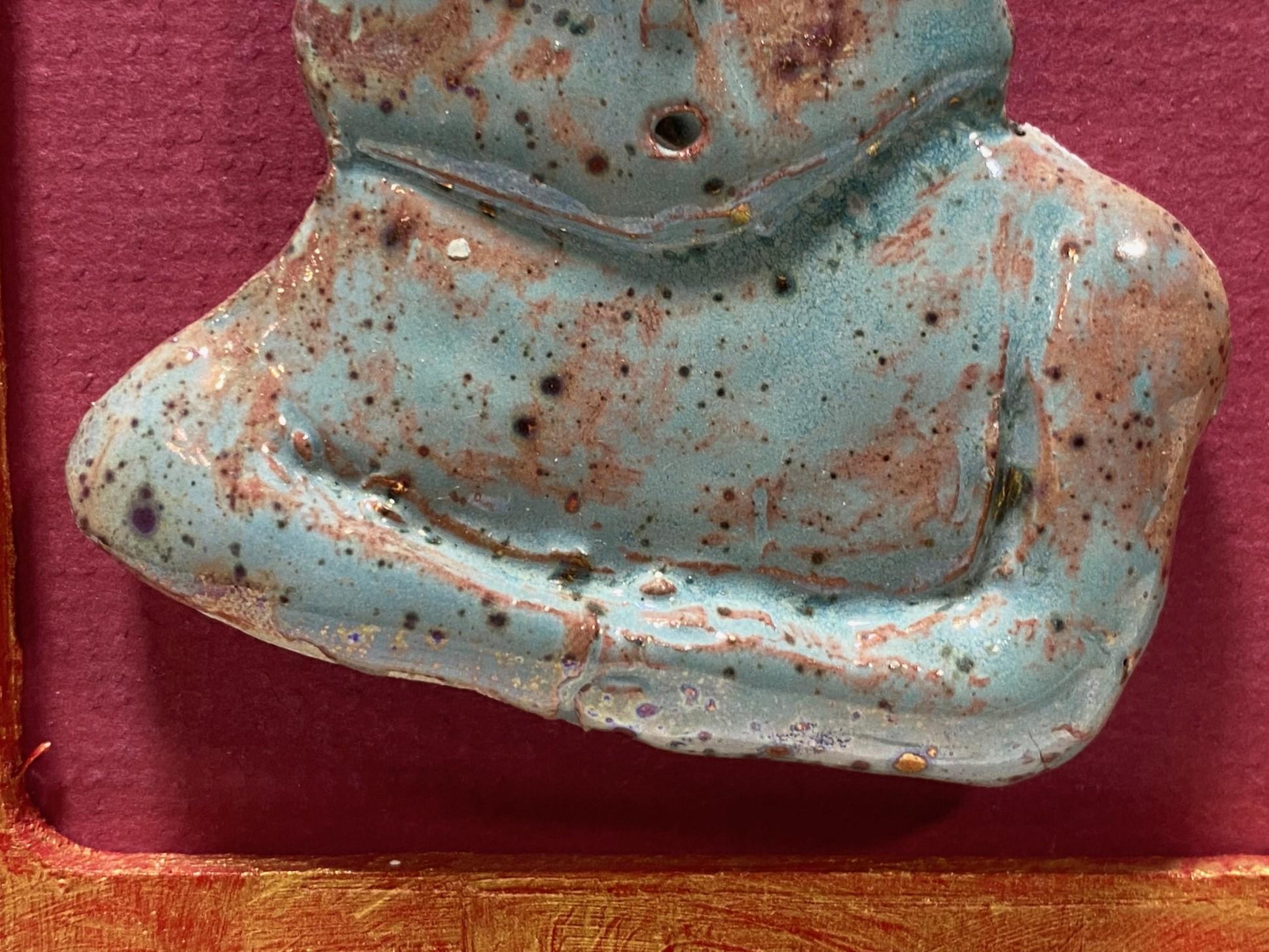 Beatrice Wood Mid-Century California Studio Pottery Esmalte brillante Fragmento enmarcado en venta 1