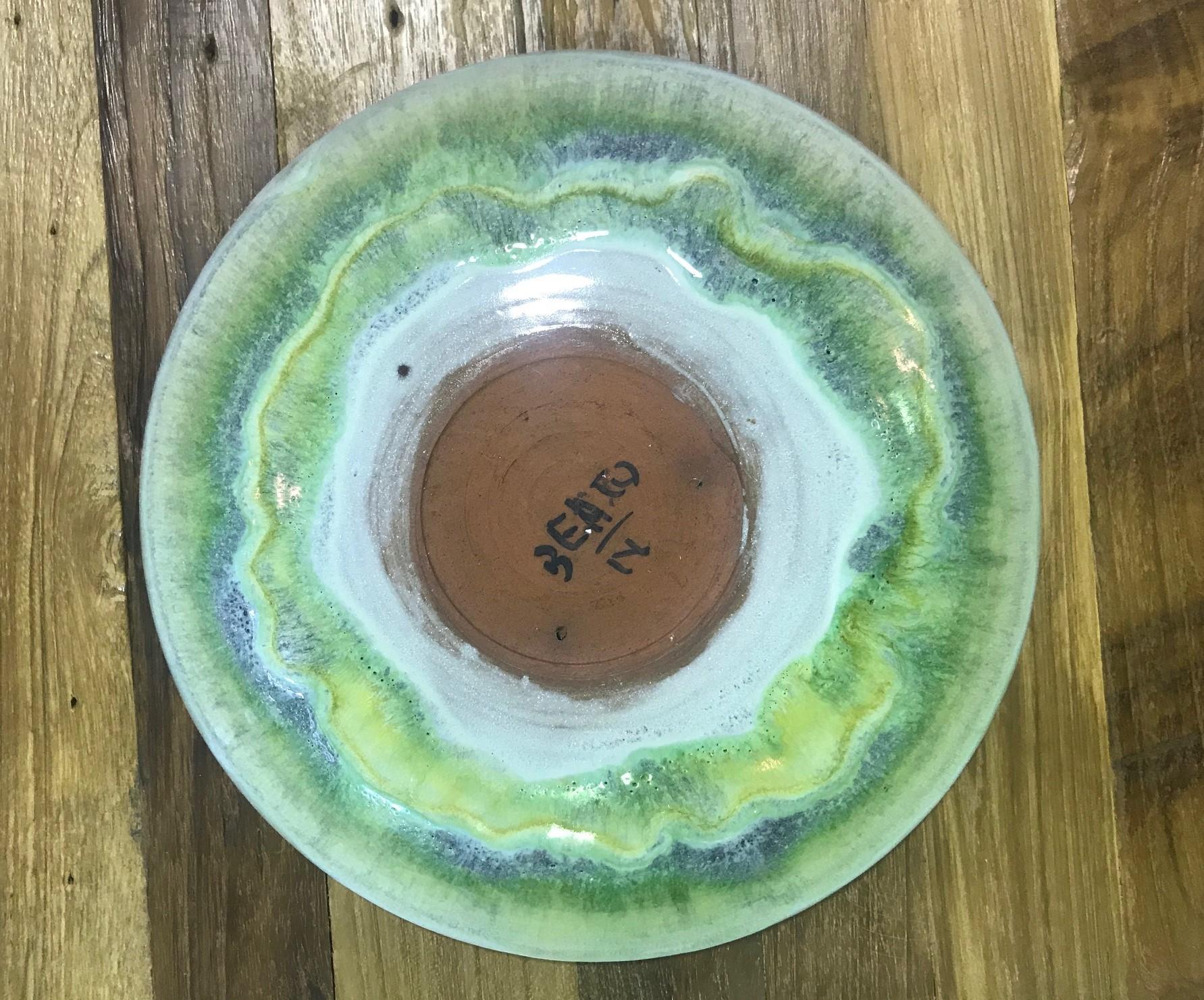 Beatrice Wood Signed Mid-Century Modern Multi-Glazed Colored Earthenware Bowl In Good Condition In Studio City, CA