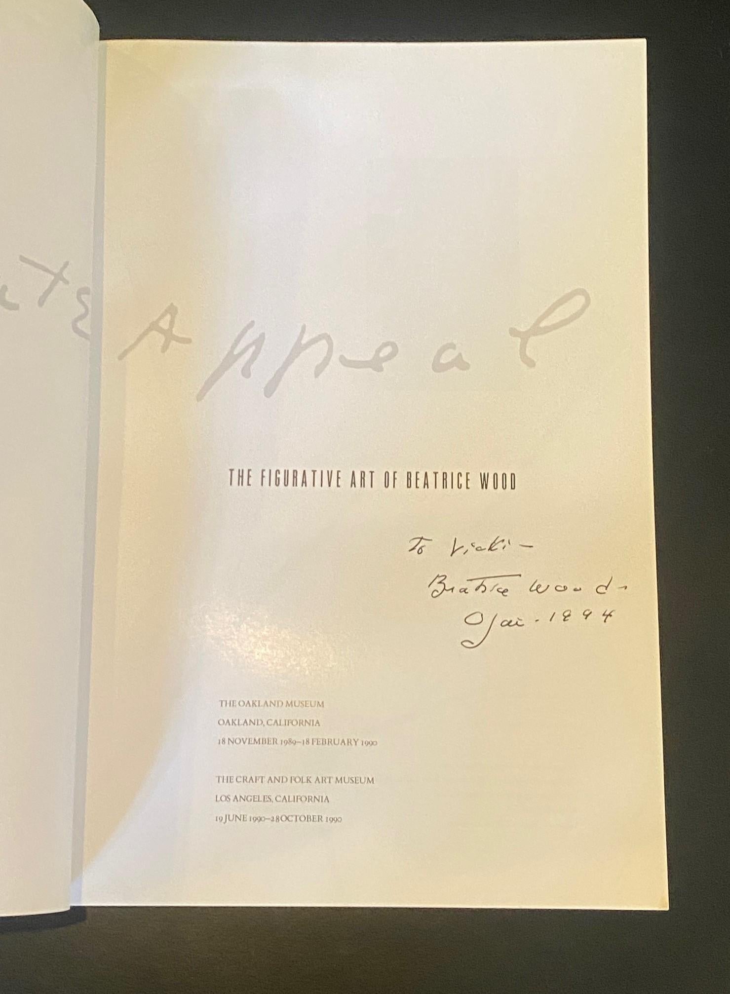 Mid-Century Modern Beatrice Wood Signed Book Exhibition Catalog Intimate Appeal The Figurative Art For Sale