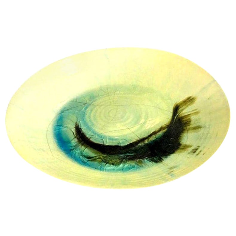 Beatrice Wood Signed Early Large Mid-Century Modern Low Bowl Plate Charger 1940s