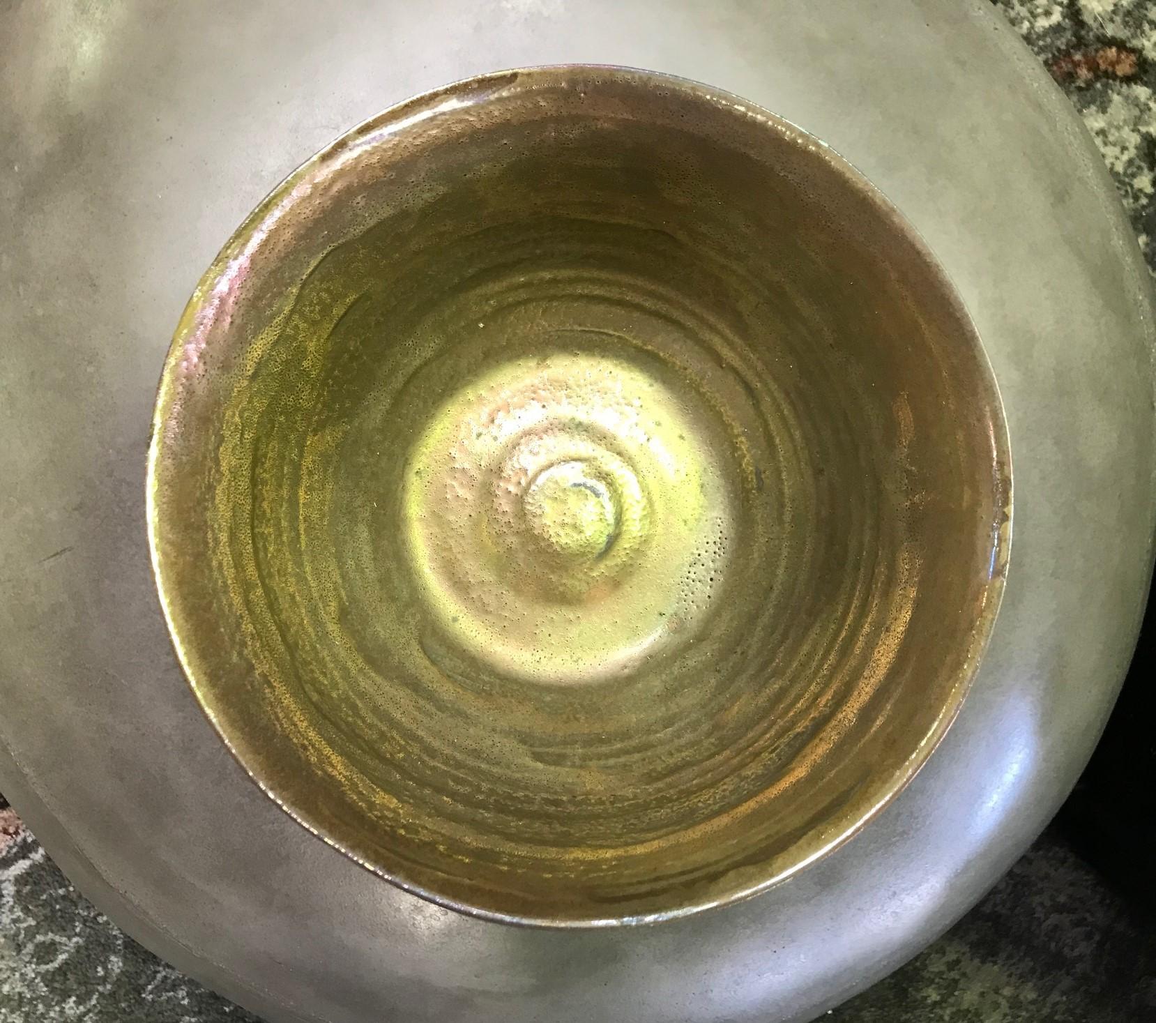 Beatrice Wood Signed Large Iridescent Gold Luster Glaze Earthenware Chalice 2