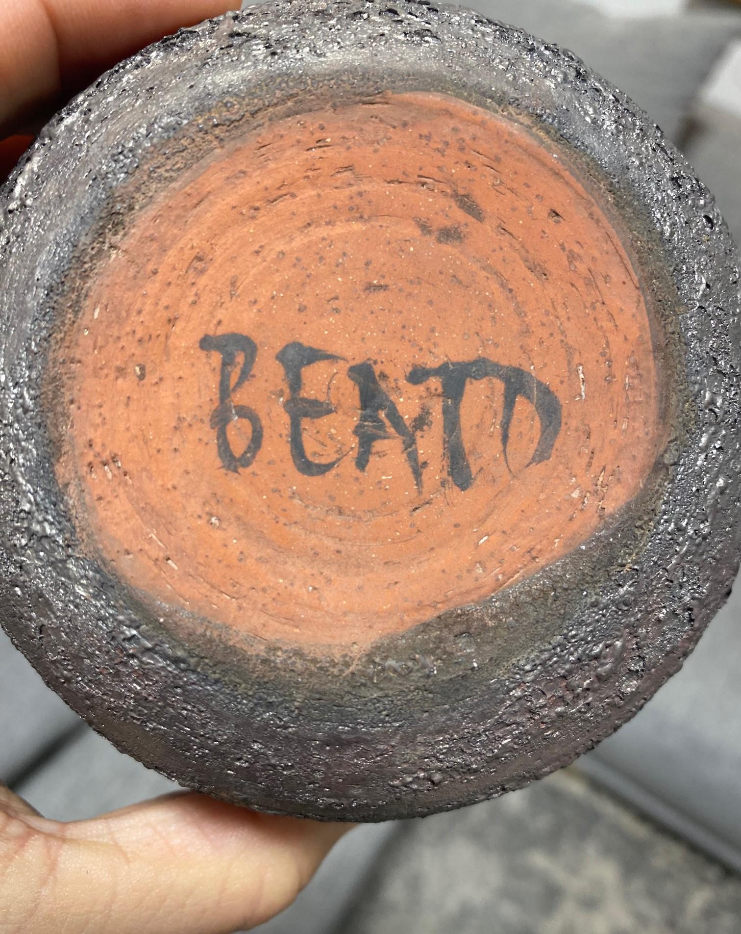 Beatrice Wood Signed Mid-Century California Pottery Dark Lava Crater Glaze Vase For Sale 10