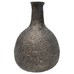 Beatrice Wood Jarrón firmado de mediados de siglo de California Pottery con esmalte de cráter de lava oscuro