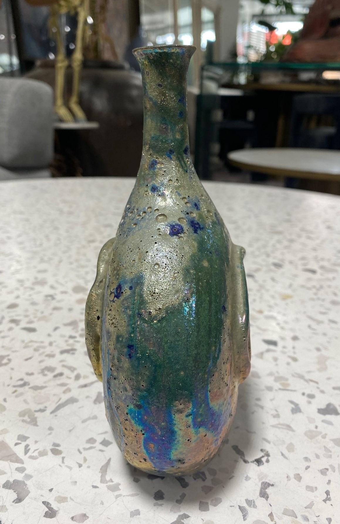 Beatrice Wood Jarrón firmado de mediados de siglo de California Pottery con esmalte cráter brillante en venta 2