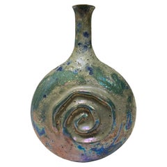 Retro Beatrice Wood Signed Mid-Century California Pottery Luster Crater Glaze Vase