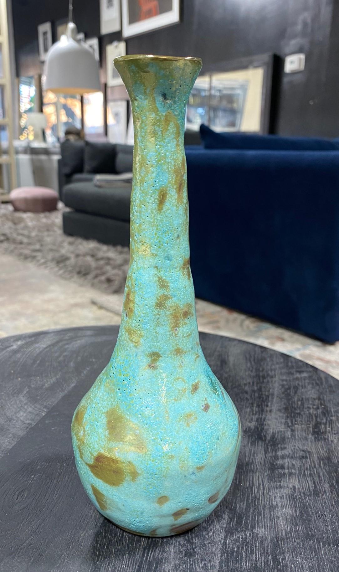 Beatrice Wood Signed Midcentury California Studio Pottery Luster Glaze Vase For Sale 9