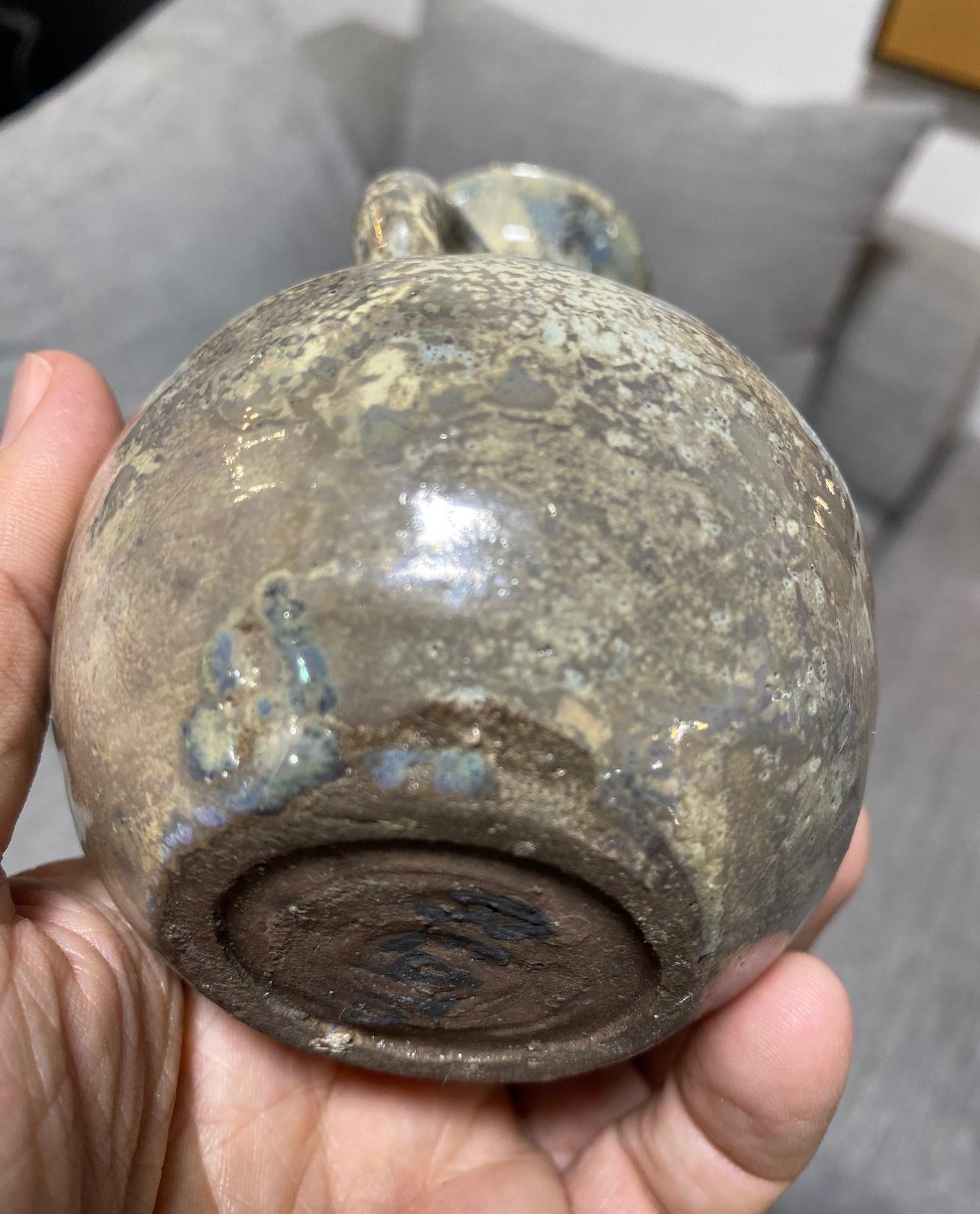 Beatrice Wood Signed Mid-Century California Studio Pottery Luster Glaze Vase For Sale 11
