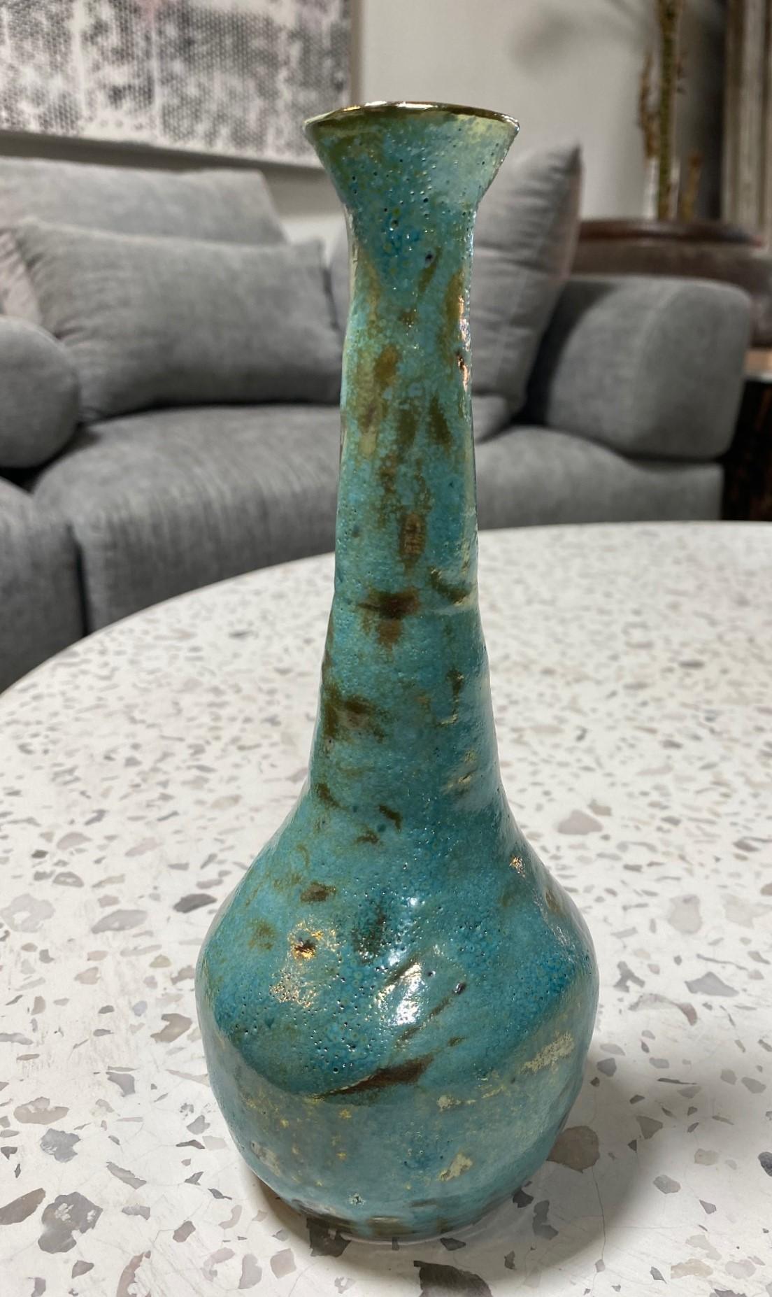 American Beatrice Wood Signed Midcentury California Studio Pottery Luster Glaze Vase For Sale