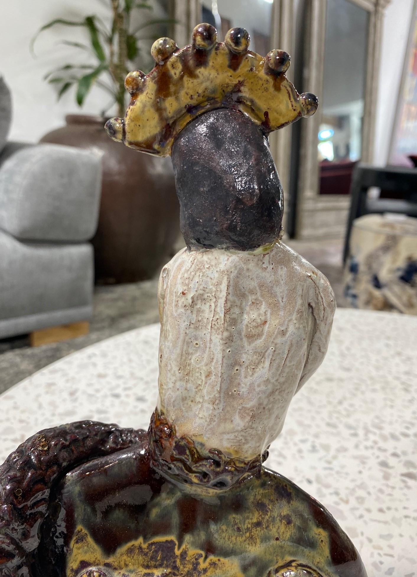 Beatrice Wood Signed Mid-Century California Studio Pottery Mermaid Sculpture 4