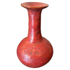 Beatrice Wood Signed Mid-Century California Studio Pottery Red Lava Glaze Vase