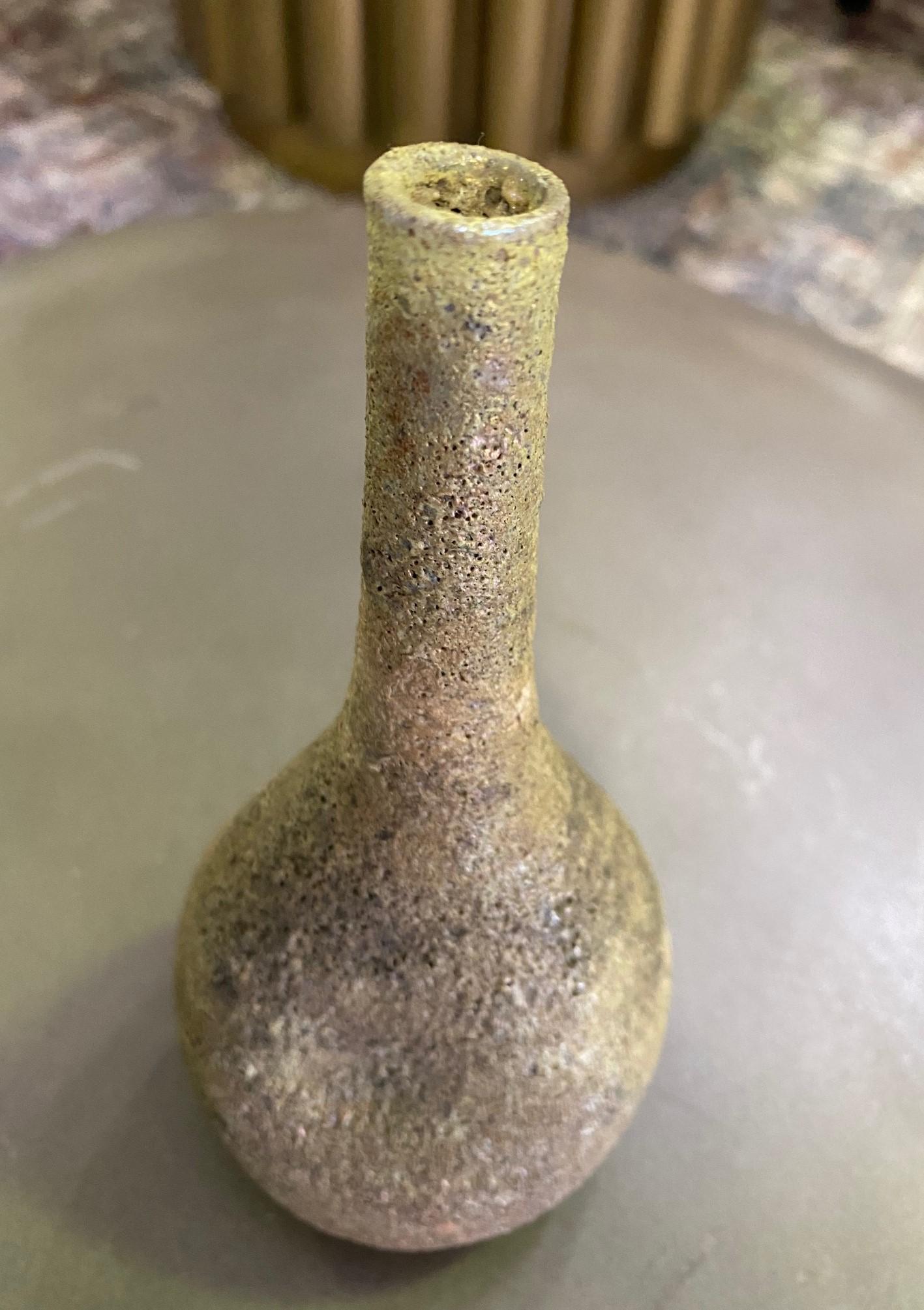 Beatrice Wood Signed Mid-Century Lava Luster Glazed Long Necked Pinched Vase 3