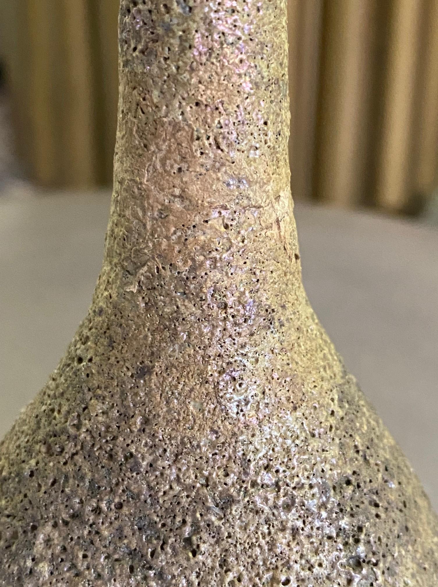 Beatrice Wood Signed Mid-Century Lava Luster Glazed Long Necked Pinched Vase 2